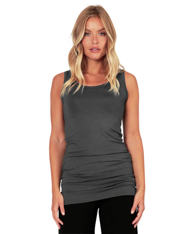 Piper Long Line Vest - Charcoal
