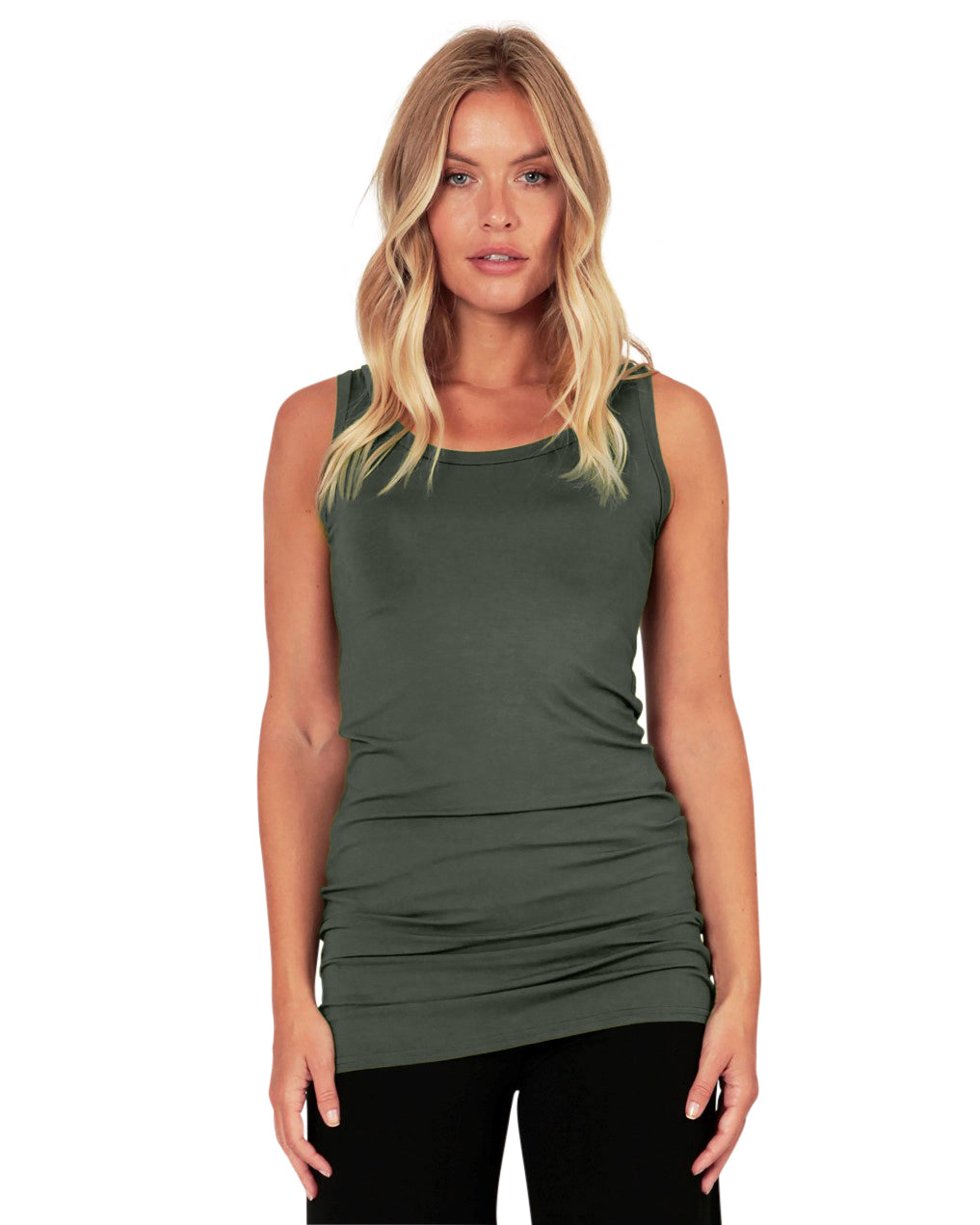 Piper Long Line Vest - Olive