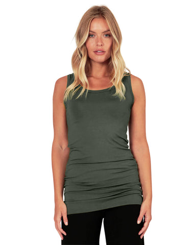 Piper Long Line Vest - Olive