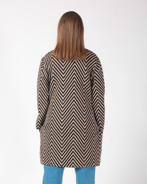 Zoe Coatigan - Camel/Black