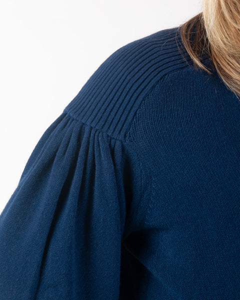Naya - Puff Sleeve Knit - Navy
