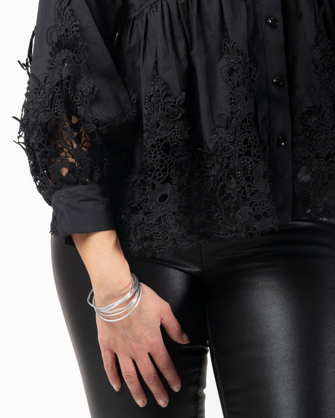 Adelyn Anglaise Blouse - Black