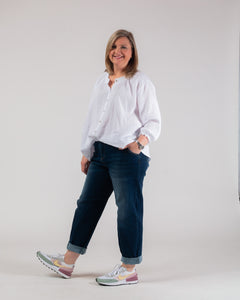 Pippa Waffle blouse - white