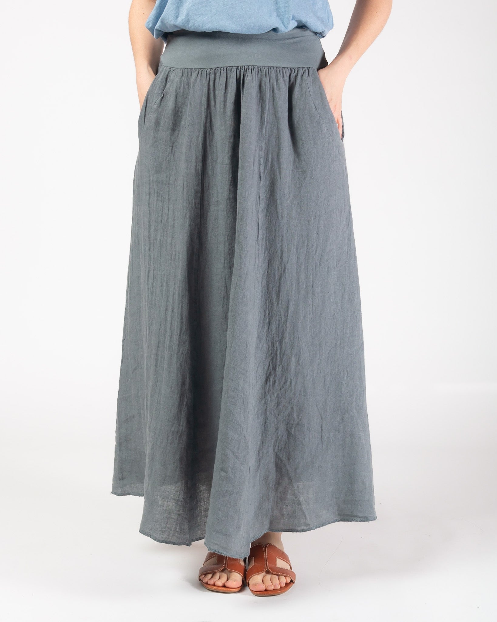 Lula Linen Skirt - Grey