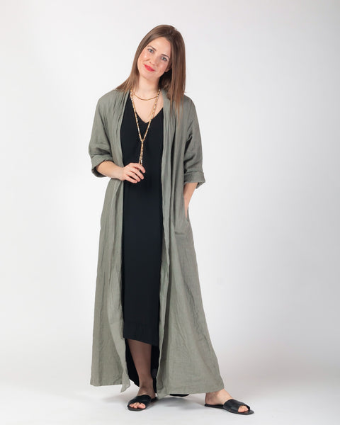 Kenna Linen  Kimono - Olive