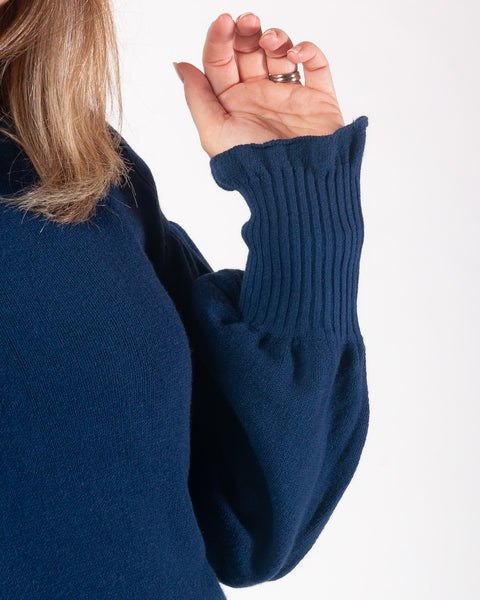 Naya - Puff Sleeve Knit - Navy