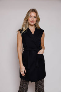 Louisa belted gilet - Black