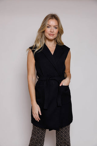 Louisa belted gilet - Black
