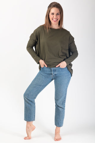 Jessie Hi Lo Top - Olive