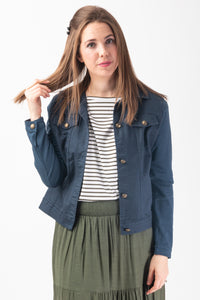 Short jacket with jersey sleeve