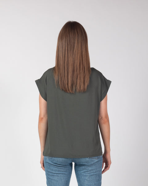 Phoebe - Plain Jersey Tee - Olive