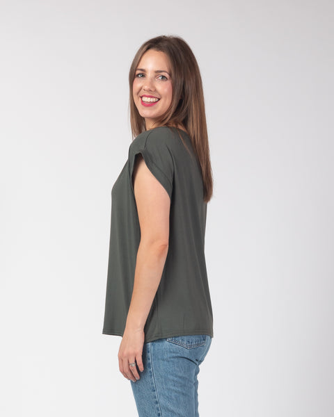 Phoebe - Plain Jersey Tee - Olive