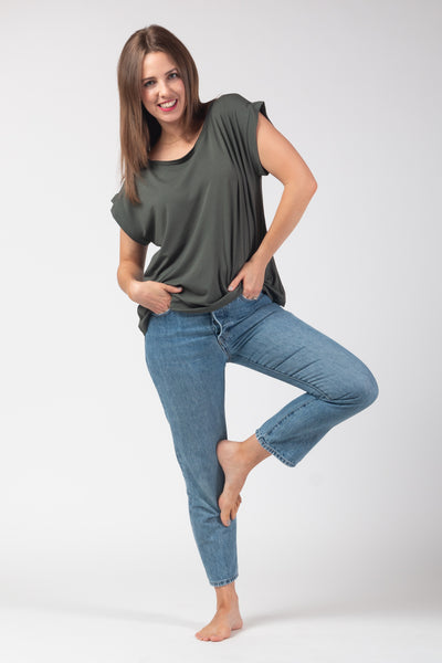 Phoebe - Plain Jersey Tee - Navy