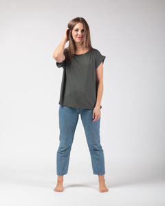 Phoebe - Plain Jersey Tee - Olive