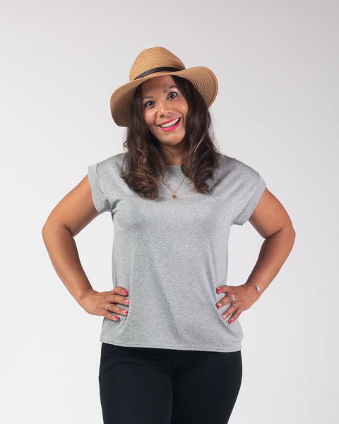 Phoebe - Plain Jersey Tee - Grey