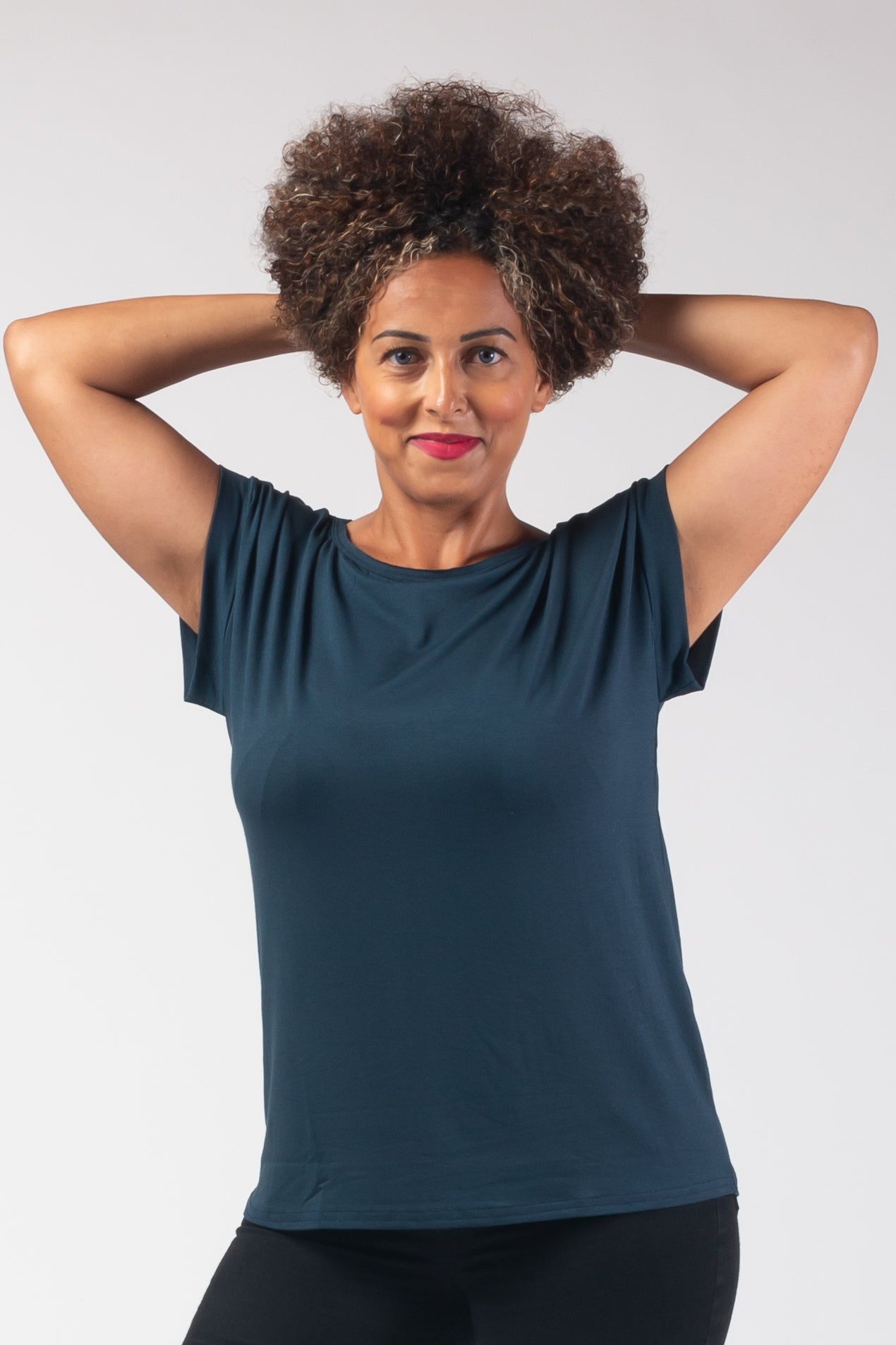 Phoebe - Plain Jersey Tee - Navy