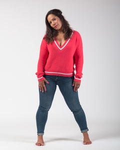 Bryn Preppy jumper - Coral