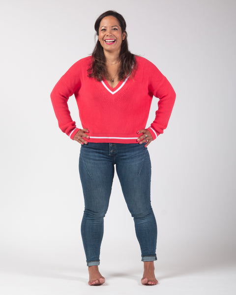 Bryn Preppy jumper - Coral