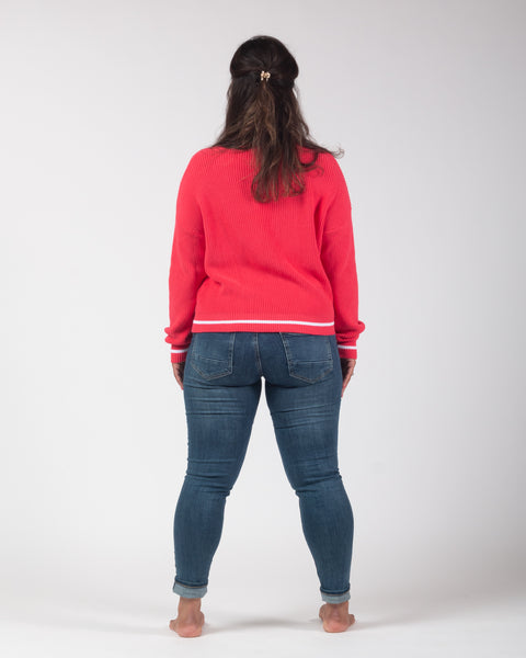 Bryn Preppy jumper - Coral