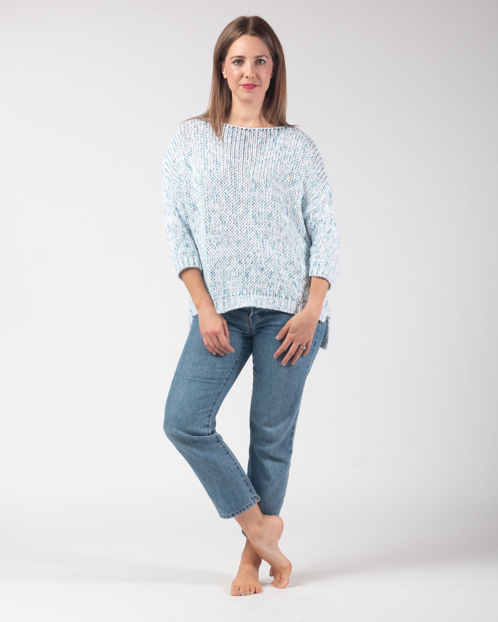 Tilly Knit - Powder Blue/ Silver