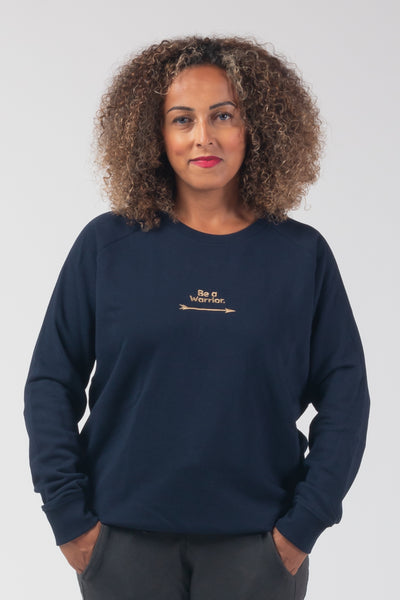 "Be a Warrior" sweatshirt Gold/ Navy - Embroidery