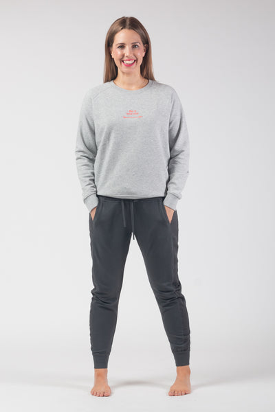 "Be a Warrior" Sweatshirt coral/ grey - Embroidery