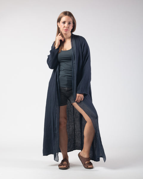 Kenna Linen Kimono - Navy