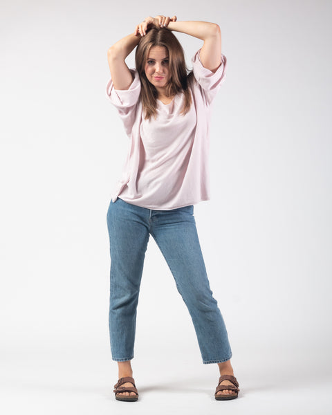 Blair Wide Sleeve Jumper - Pale pink