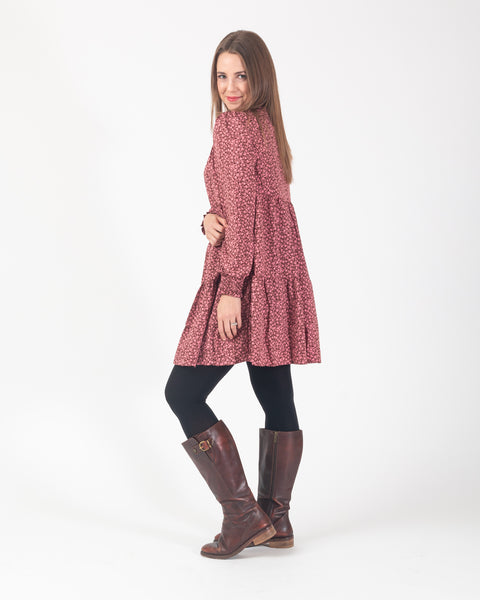 Rosie smock dress - Brown/Pink