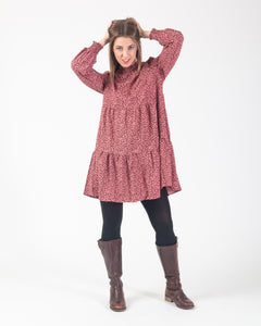 Rosie smock dress - Brown/Pink