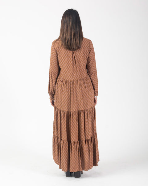 Frankie dress - Camel Geometric