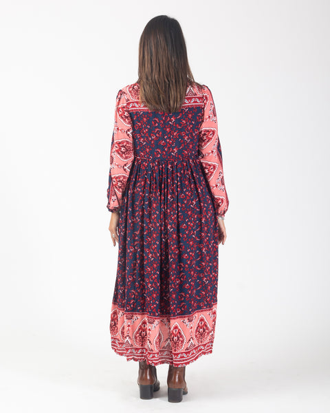 Callie Dress - Navy / Red