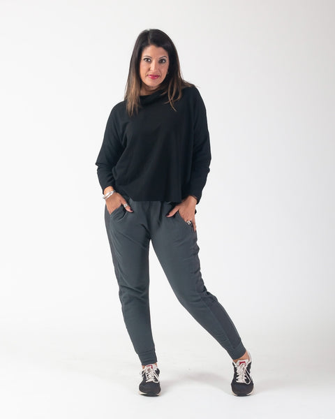 Jayden cowl neck top - Black