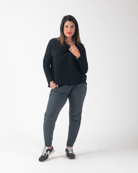 Jayden cowl neck top - Black
