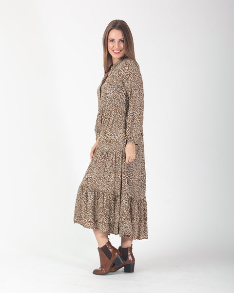 Frankie dress - Camel Leopard