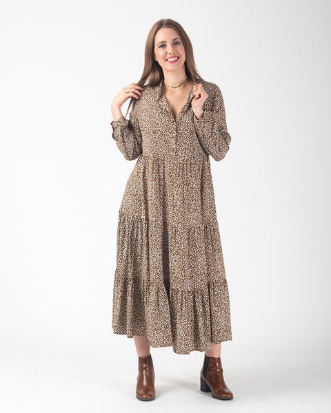 Frankie dress - Camel Leopard