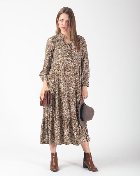 Frankie dress - Camel Leopard