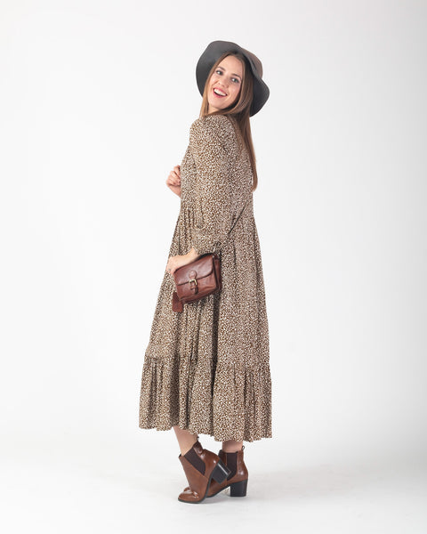 Frankie dress - Camel Leopard