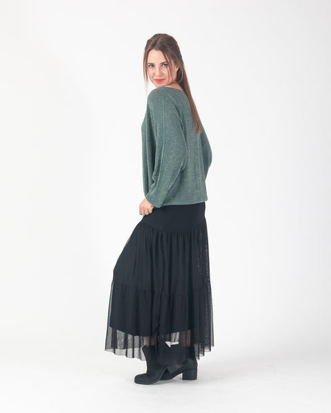 Lina Sparkle fine knit - Green