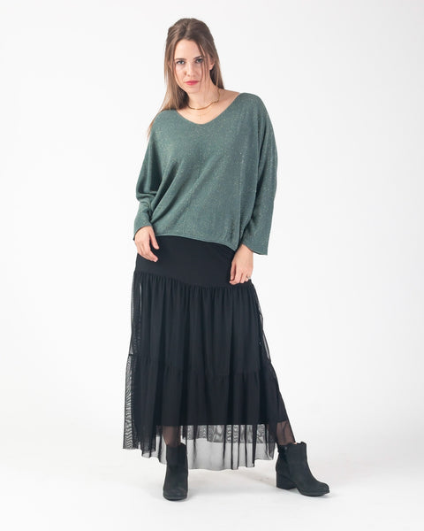 Lina Sparkle fine knit - Green