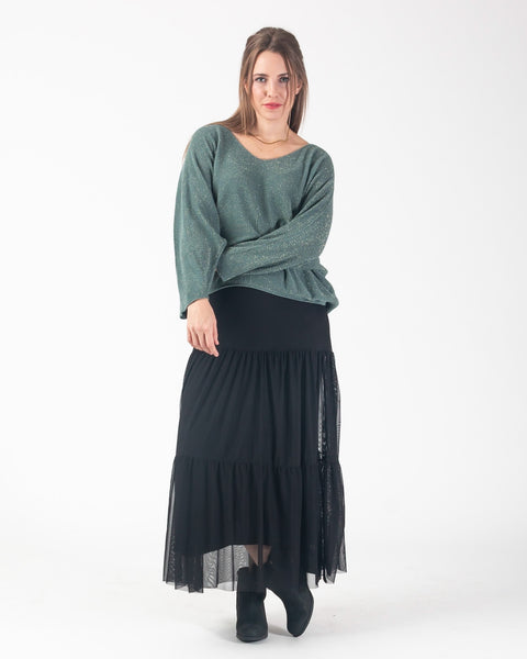 Lina Sparkle fine knit - Green