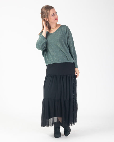 Lina Sparkle fine knit - Green
