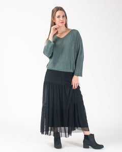 Lina Sparkle fine knit - Green