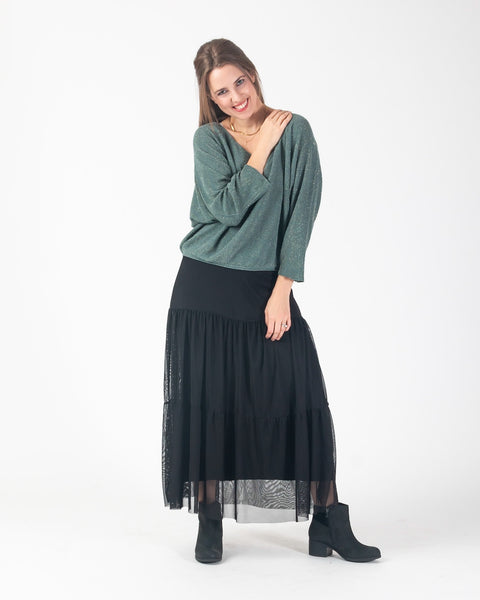 Lina Sparkle fine knit - Green