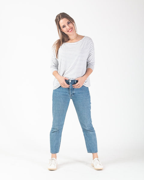 Danny Stripe Tee - Grey