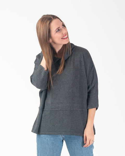 Pixie soft knit sweater- Charcoal