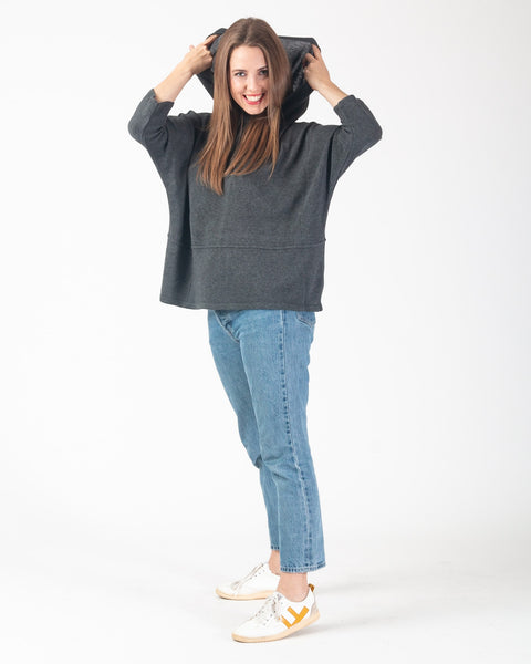 Pixie soft knit sweater- Charcoal
