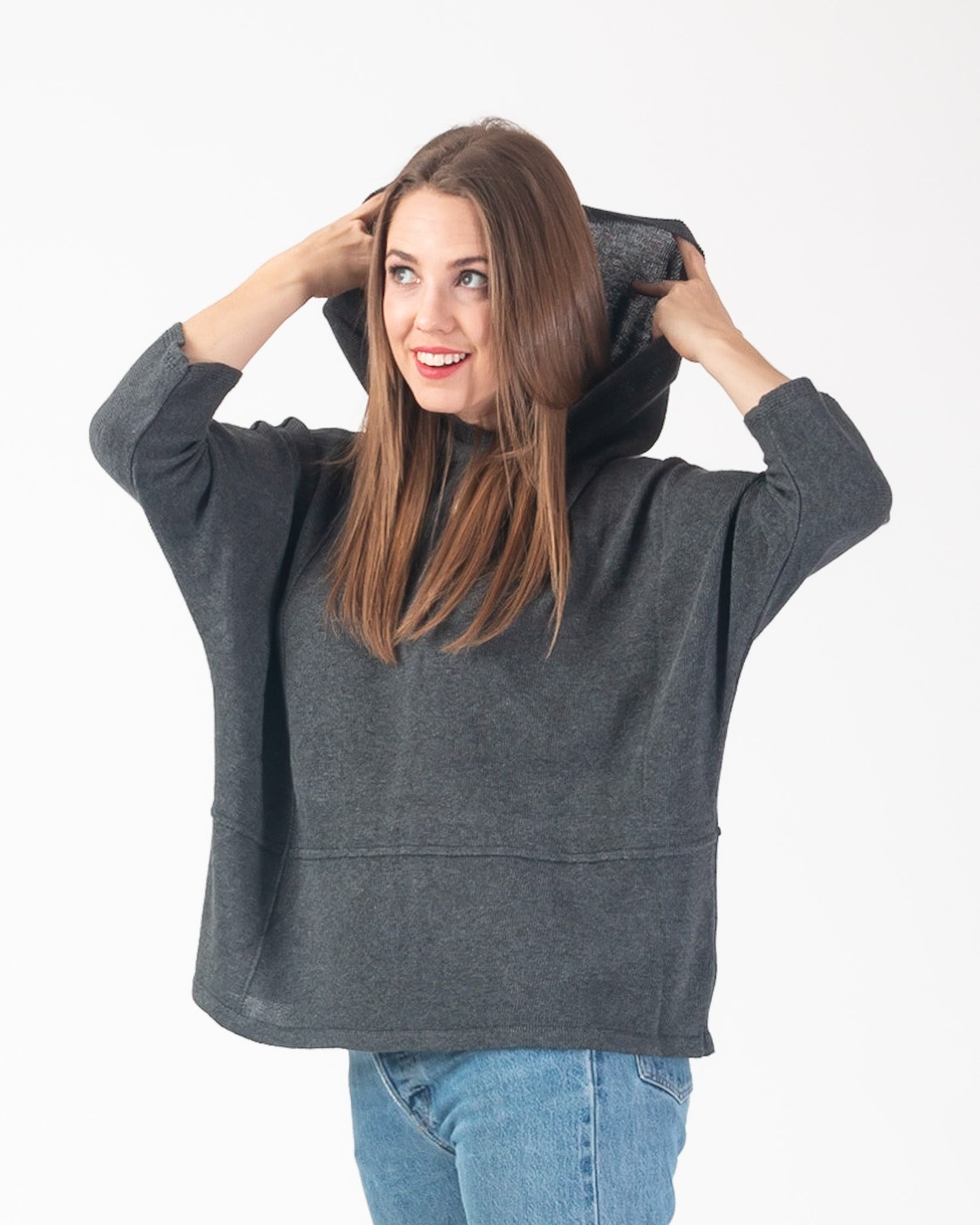 Pixie soft knit sweater- Charcoal