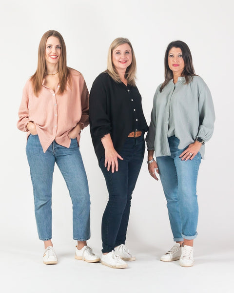 Pippa Waffle Blouse - Black