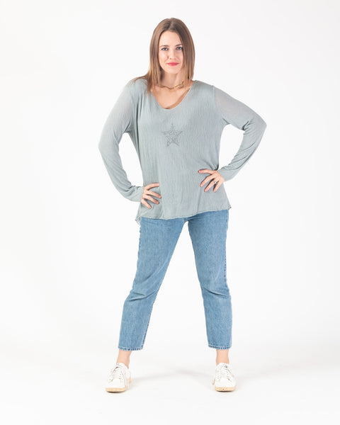 Vadel double layer Star top - Grey